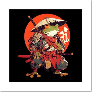 samurai frog Posters and Art